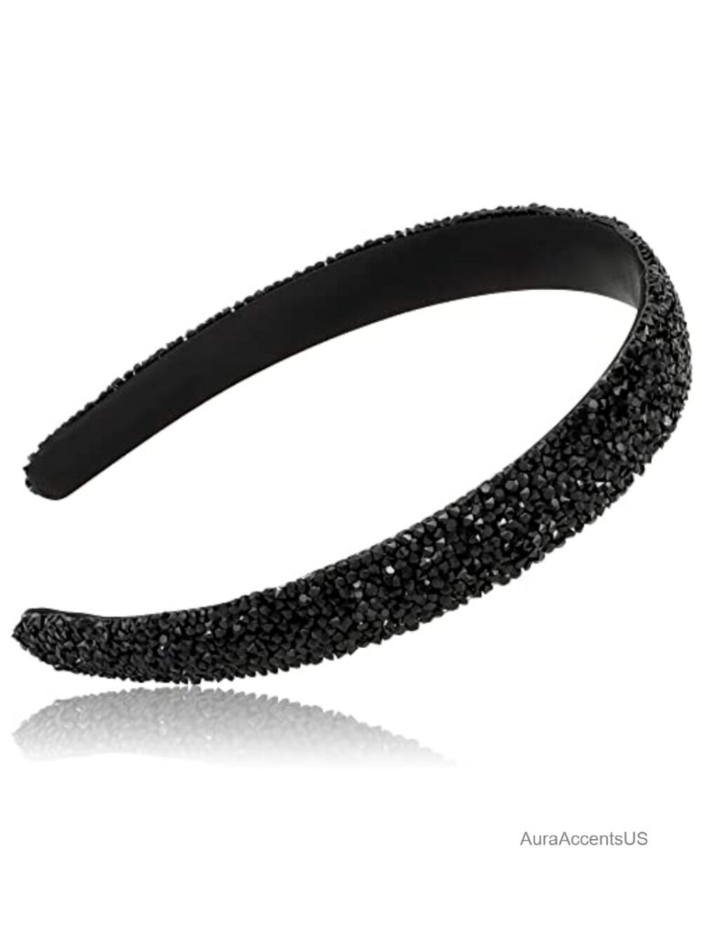 Rhinestone Headband Handmade Crystal Satin Bling Hair Accessory for Party Prom